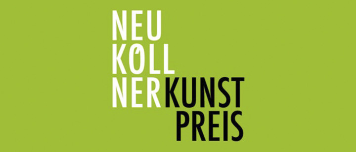 Auf grünem Untergrund steht: Neuköllner Kunstpreis.